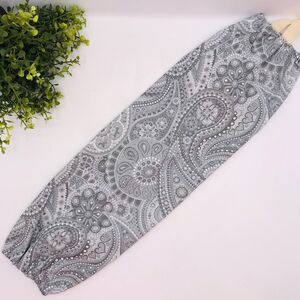 Grocery Bag Holder: Plastic Bag Organizer, Neutral Gray Paisley